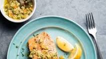 Air-Fried Salmon with Preserved Lemon Tapenade Air-Fried Salmon with Preserved Lemon Tapenade