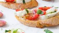 Bruschetta with mozzarella. Bruschetta with mozzarella.