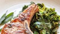 Pan-Seared Pork Chops with Garlic and Greens Pan-Seared Pork Chops with Garlic and Greens