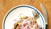 Cuban grilled pork with lime-marinated onions Cuban grilled pork with lime-marinated onions