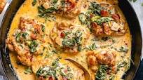 Garlic Butter Chicken with Spinach and Bacon Garlic Butter Chicken with Spinach and Bacon