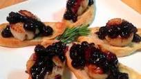 Scallop Crostini with Blueberry-Rosemary Sauce Scallop Crostini with Blueberry-Rosemary Sauce