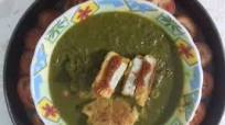 Paneer sandwich in spinach gravy Paneer sandwich in spinach gravy
