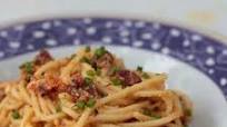 Salted duck egg and chorizo spaghetti Salted duck egg and chorizo spaghetti