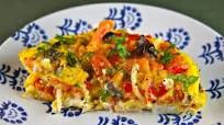 Eggs with Tomatoes, Olives and Feta (Greek island of Crete) Eggs with Tomatoes, Olives and Feta (Greek island of Crete)
