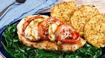 Margherita Chicken Breast with Parmesan-cauliflower fritters Margherita Chicken Breast with Parmesan-cauliflower fritters