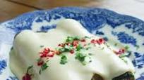 Spinach and Mushroom Enchiladas with Monterey Jack Cream Sauce Spinach and Mushroom Enchiladas with Monterey Jack Cream Sauce