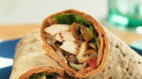 Flatout Mushroom and Chicken Fajita Wraps Flatout Mushroom and Chicken Fajita Wraps