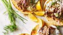 Pulled Pork Gyros with Dilled Radish Tzatziki Pulled Pork Gyros with Dilled Radish Tzatziki