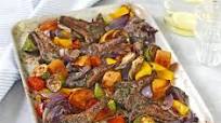 Herbed lamb cutlets with roasted vegetables Herbed lamb cutlets with roasted vegetables