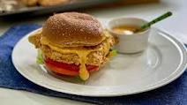 Joy Bauer's Crispy Chicken Sandwich with Tangy Mustard Sauce Joy Bauer's Crispy Chicken Sandwich with Tangy Mustard Sauce