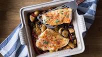 Basque Pacific Cod with Potatoes, Peppers & Olives Basque Pacific Cod with Potatoes, Peppers & Olives