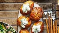 Soured cream & chive jacket potatoes Soured cream & chive jacket potatoes