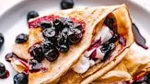 Blueberry Sauce Crepes with Honey Whipped Cream Blueberry Sauce Crepes with Honey Whipped Cream