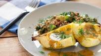 Roasted Spaghetti Squash with Mustard Greens & Wheat Berries Roasted Spaghetti Squash with Mustard Greens & Wheat Berries