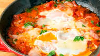 Eggs in Savory Sauce (Huevos en Cazuela a.k.a. Shakshuka) Eggs in Savory Sauce (Huevos en Cazuela a.k.a. Shakshuka)