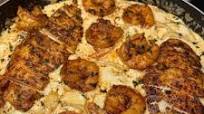 Cajun Chicken and shrimp Alfredo Cajun Chicken and shrimp Alfredo