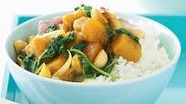 Pumpkin and spinach stir-fry Pumpkin and spinach stir-fry