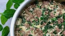 Ground Beef with Spinach and Cream