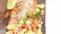 Cedar Plank Salmon with Mango Salsa Cedar Plank Salmon with Mango Salsa