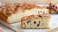 Focaccia dolce con uvetta Focaccia dolce con uvetta