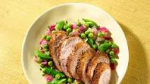 Spice-Rubbed Pork Tenderloin with Spring Mixed Pea Salad Spice-Rubbed Pork Tenderloin with Spring Mixed Pea Salad