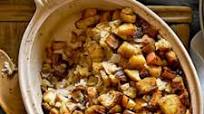 Focaccia Stuffing with Chestnuts, Bacon and Apples Focaccia Stuffing with Chestnuts, Bacon and Apples