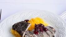Poppy Seed Pheasant with Cranberry Gastrique Poppy Seed Pheasant with Cranberry Gastrique