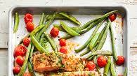 Crispy Salmon with Veggies and Pesto Crispy Salmon with Veggies and Pesto