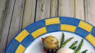 Milanese Asparagus with Scallop Crostini Milanese Asparagus with Scallop Crostini