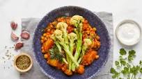 Chana Saag Aloo with Roasted Caulishoots Chana Saag Aloo with Roasted Caulishoots