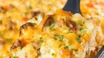 Turkey Sausage Hash Brown Breakfast Casserole