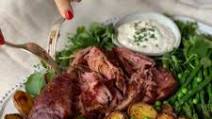 Easter Platter with Slow Roasted Pork and Creamy Horseradish Skyr Sauce Easter Platter with Slow Roasted Pork and Creamy Horseradish Skyr Sauce