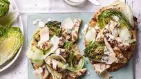 Grilled chicken Caesar salad with herby flatbreads Grilled chicken Caesar salad with herby flatbreads