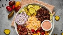 Healthy Low-Carb Burger Bowls Recipe Healthy Low-Carb Burger Bowls Recipe