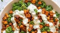 Roasted Chickpea Sweet Potato Salad with Greek Yogurt Dressing Roasted Chickpea Sweet Potato Salad with Greek Yogurt Dressing
