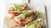 Brie bruschetta with tomato, herbs & Serrano ham Brie bruschetta with tomato, herbs & Serrano ham