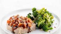 Bruschetta Smothered Pork Chop with spicy mozzarella broccoli Bruschetta Smothered Pork Chop with spicy mozzarella broccoli