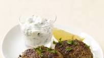 Kibbeh with tzatziki Kibbeh with tzatziki
