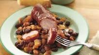 Slow-Cooker Barbecued Beans and Polish Sausage Slow-Cooker Barbecued Beans and Polish Sausage