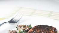 One Pan Pork Chops with Spinach and Mushrooms One Pan Pork Chops with Spinach and Mushrooms