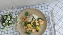 Shrimp with baby bok choy and coconut rice Shrimp with baby bok choy and coconut rice