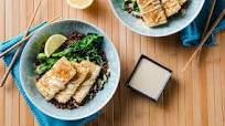 Tofu Katsu with Red Quinoa & Lemon Tahini Sauce Tofu Katsu with Red Quinoa & Lemon Tahini Sauce