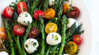 Asparagus Caprese Salad with Basil Gremolata Asparagus Caprese Salad with Basil Gremolata