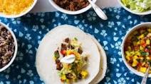 Soft Tacos (Beef or Veggie) with Mango Salsa Soft Tacos (Beef or Veggie) with Mango Salsa
