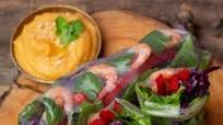 Easy Shrimp Spring Rolls With Almond Hummus Easy Shrimp Spring Rolls With Almond Hummus