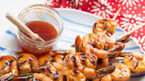 Grilled Shrimp With Honey-Ginger Barbecue Sauce Grilled Shrimp With Honey-Ginger Barbecue Sauce