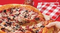 Pizza with beer batter dough Pizza with beer batter dough