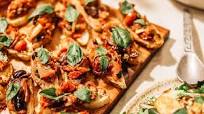 Blistered tomato and olive bruschetta Blistered tomato and olive bruschetta