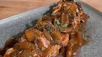 Pork Tenderloin with Caramelized Onion Gravy Pork Tenderloin with Caramelized Onion Gravy